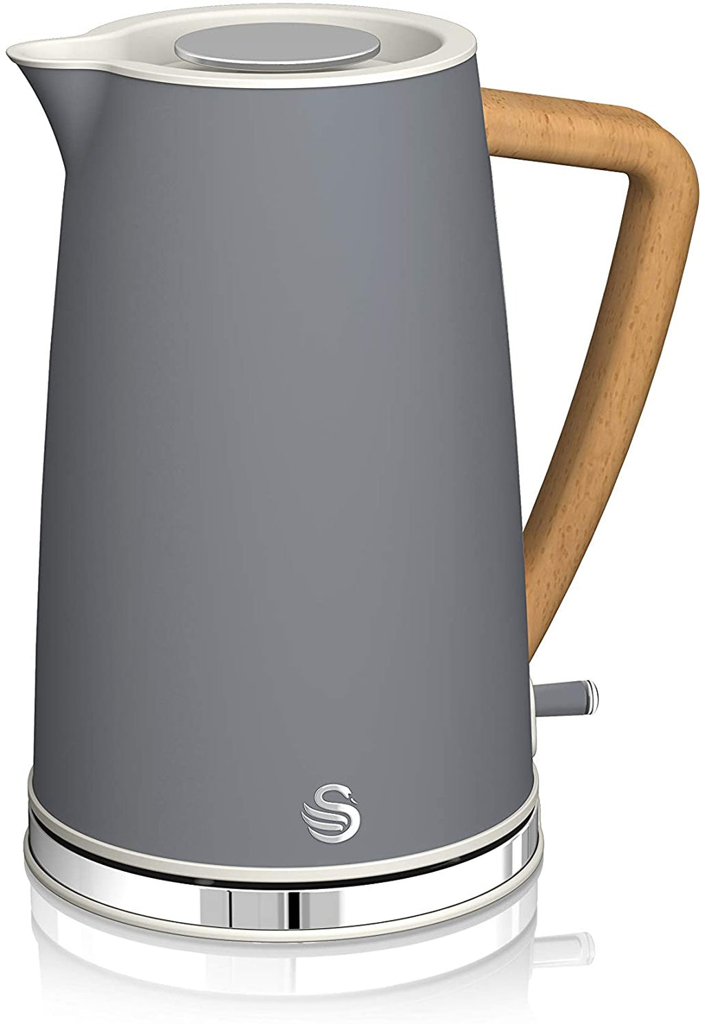 Swan Nordic Rapid Boil Jug Kettle, Wood Effect Handle, Slate Grey