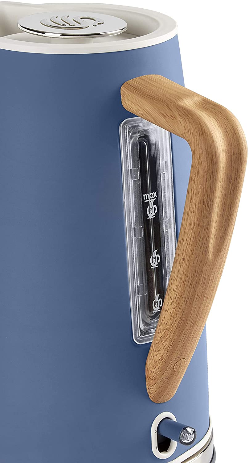 Swan Nordic Rapid Boil Kettle, Wood Effect Handle, Blue
