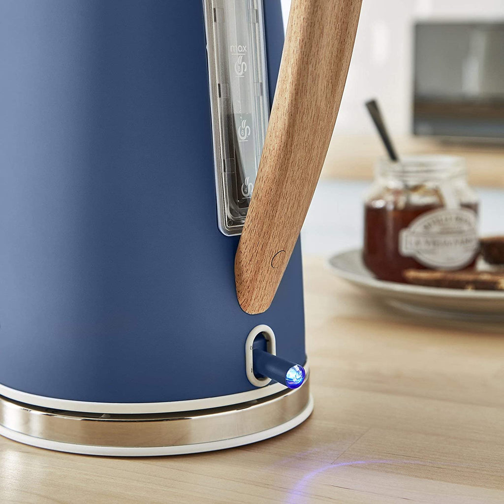 Swan Nordic Rapid Boil Kettle, Wood Effect Handle, Blue