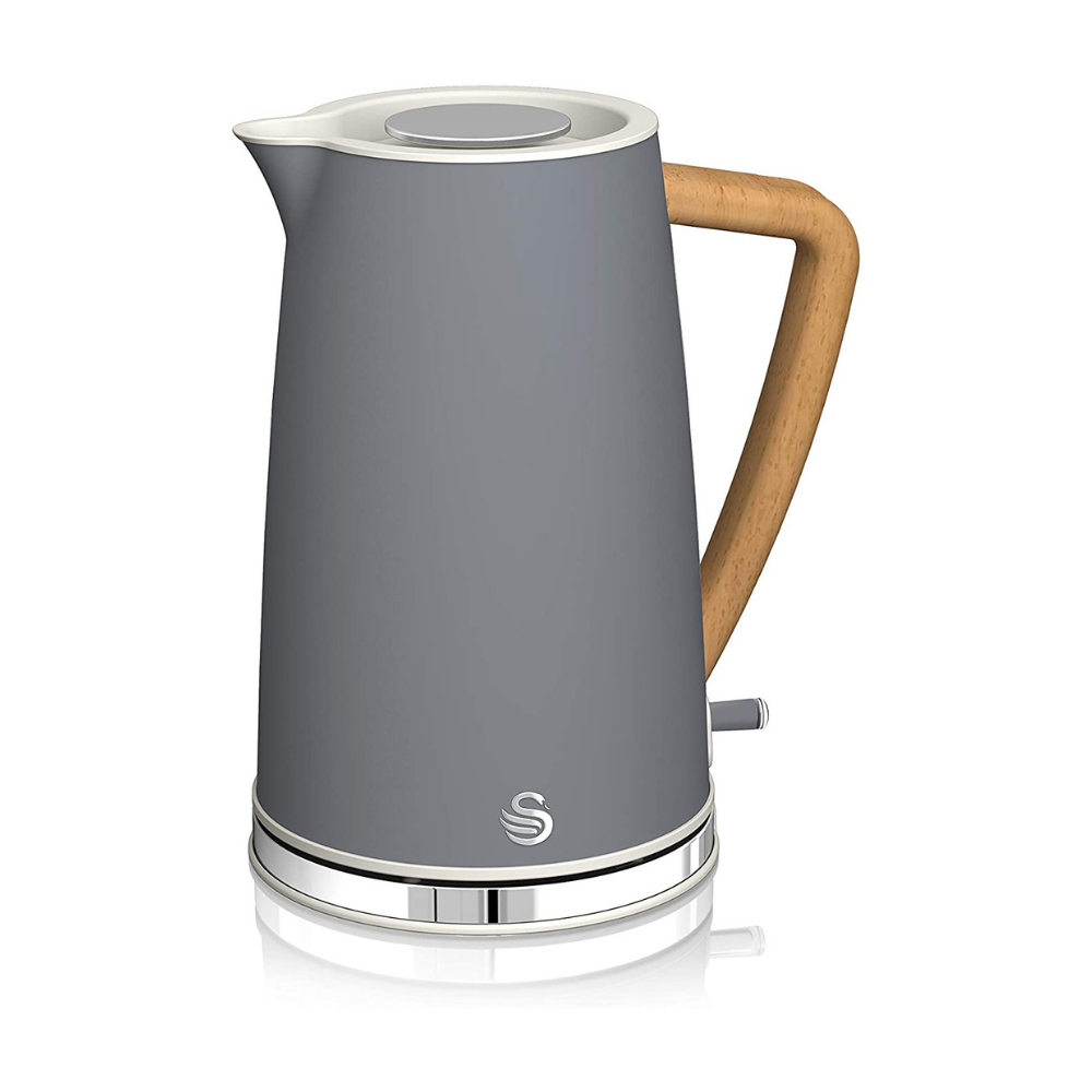 Swan Nordic Rapid Boil Jug Kettle, Wood Effect Handle, Slate Grey
