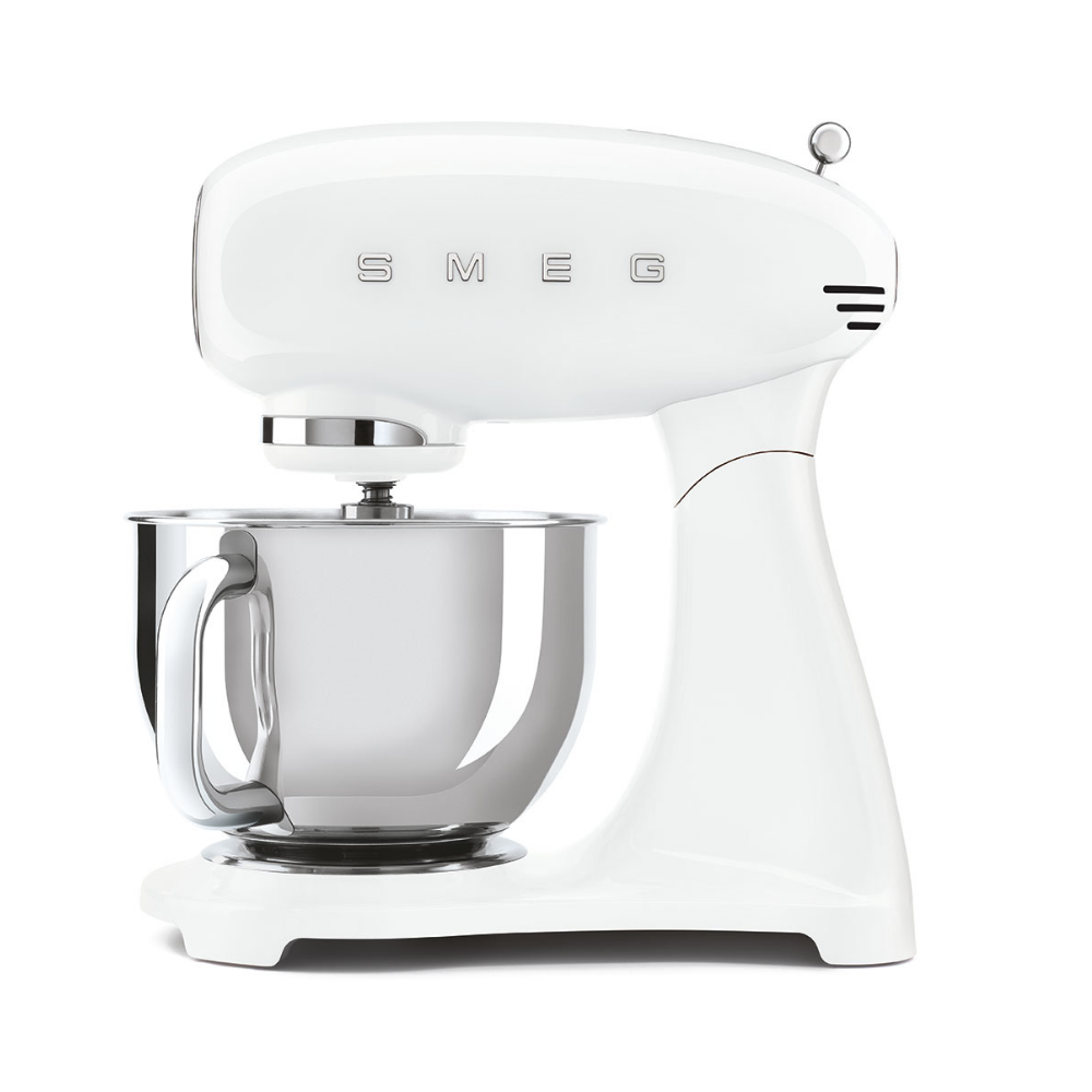 Smeg 50's Retro Style Stand Mixer White with Stainless Steel Bowl
