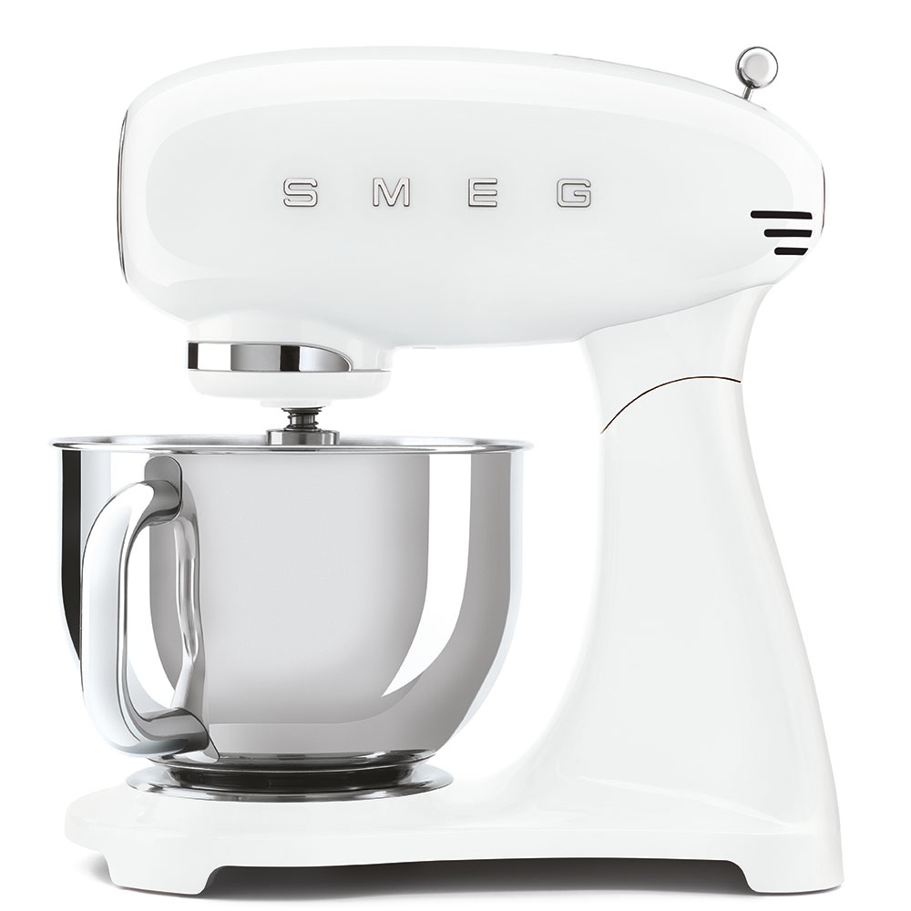 Smeg 50's Retro Style Stand Mixer White with Stainless Steel Bowl