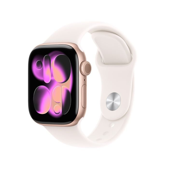 Apple Watch Series 11 Rose Gold Aluminium Case with Light Blush Sport Band