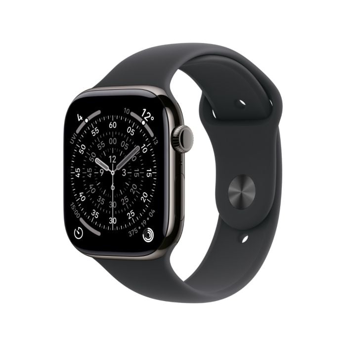 Apple Watch Series 11 Slate Titanium Case with Black Sport Band
