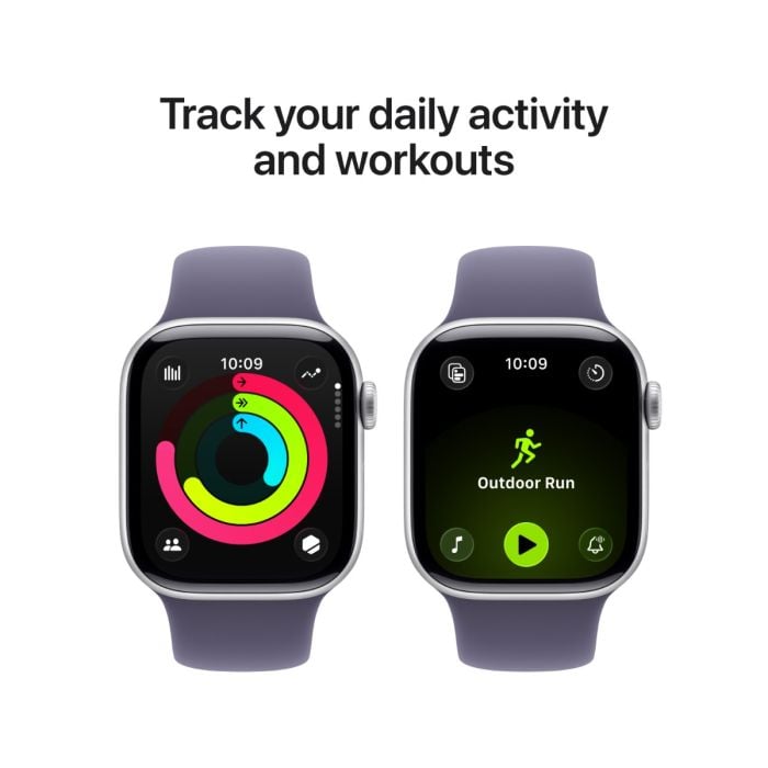 Apple Watch Series 11 Silver Aluminium Case with Purple Fog Sport Band