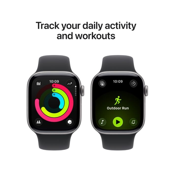 Apple Watch Series 11 Space Grey Aluminium Case with Black Sport Band