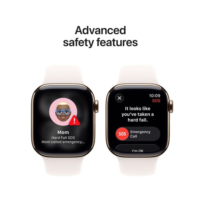 Apple Watch Series 11 Gold Titanium Case with Light Blush Sport Band