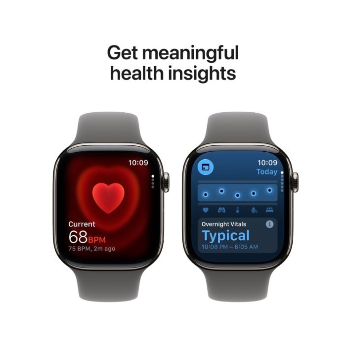 Apple Watch Series 11 Natural Titanium Case with Stone Grey Sport Band