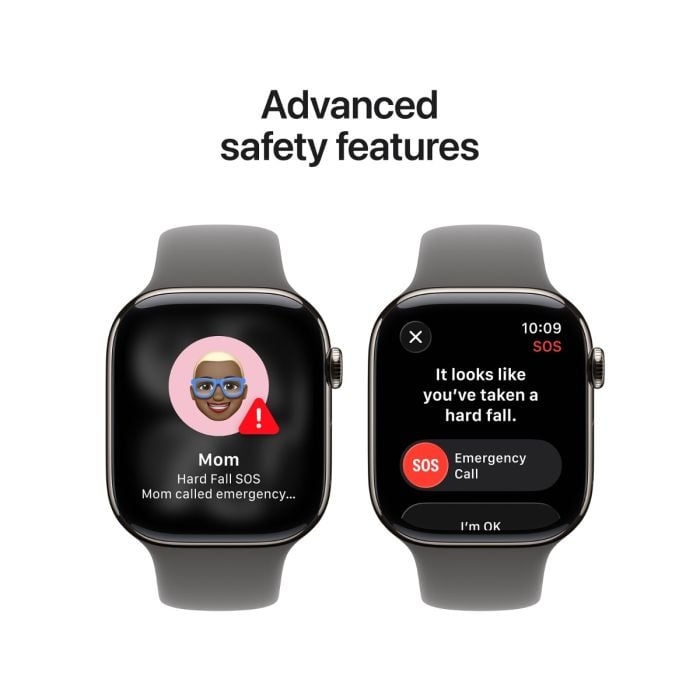 Apple Watch Series 11 Natural Titanium Case with Stone Grey Sport Band