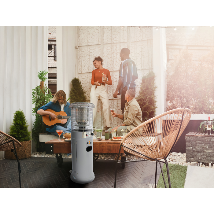 Alva Short Stand Patio Heater Cement Grey GHP31