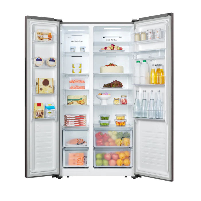 Hisense 508L SBS Fridge Water Dispenser White And Khaki Glass H670SDK-WD