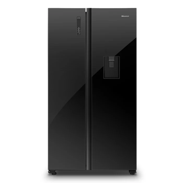 Hisense 514l Side By Side Fridge, Black Glass H670SMIB-WD