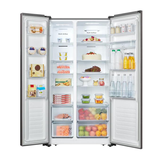 Hisense 514l Side By Side Fridge, Black Glass H670SMIB-WD