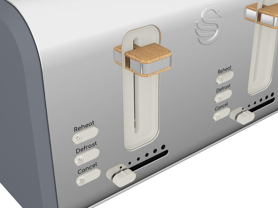 Swan Nordic 4 Slice Style Toaster - Slate Grey