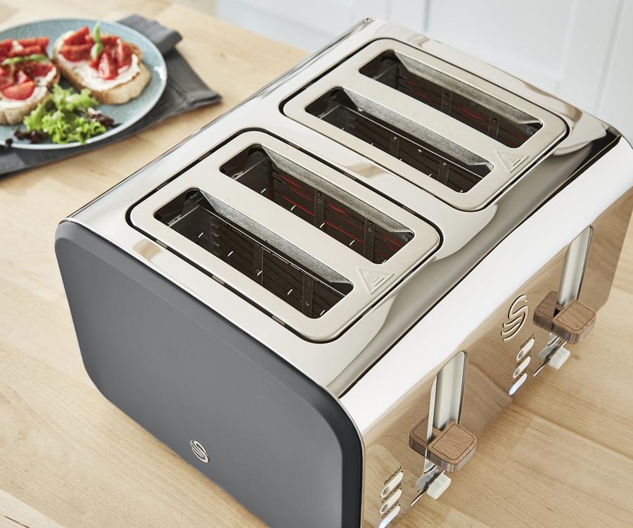 Swan Nordic 4 Slice Style Toaster - Slate Grey