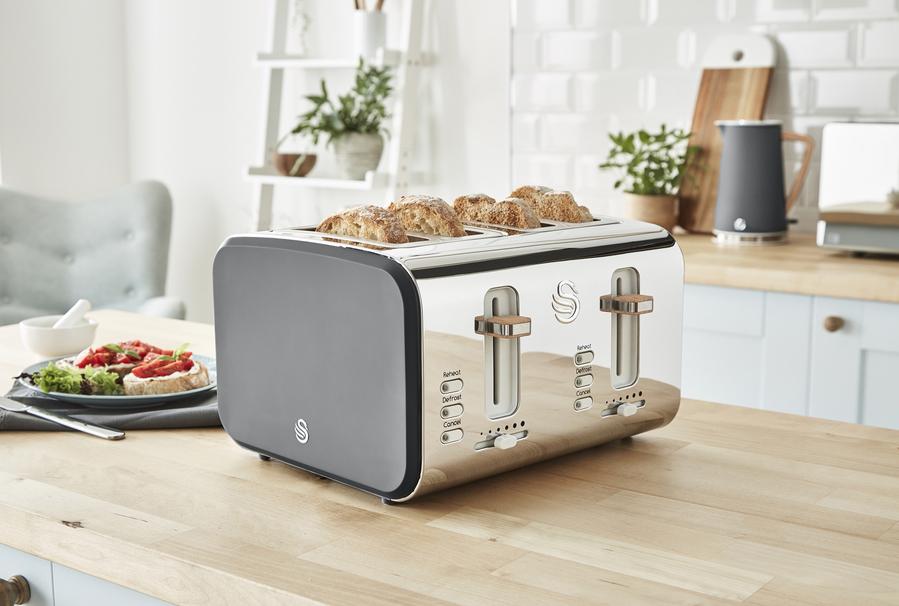 Swan Nordic 4 Slice Style Toaster - Slate Grey