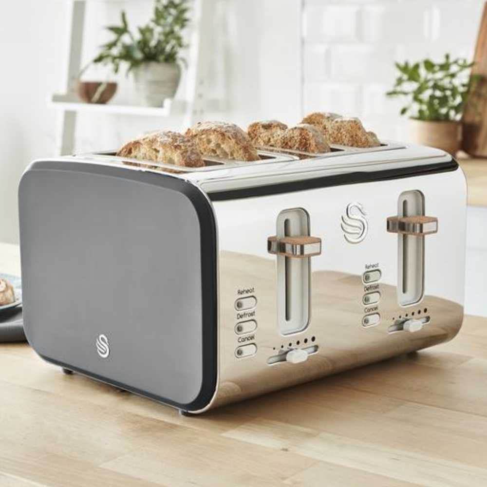 Swan Nordic 4 Slice Style Toaster - Slate Grey
