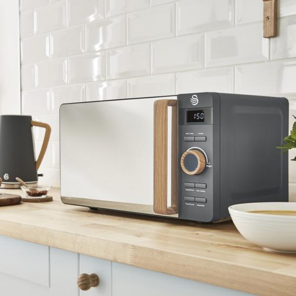 Swan Nordic Digital Microwave - Cotton White