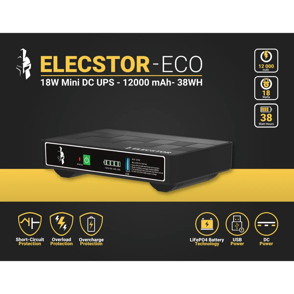 Elecstor 18W Mini UPS 12 000mAh - 38WH