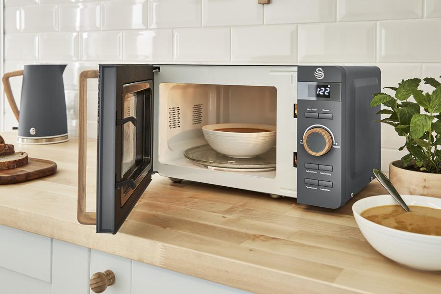 Swan Nordic Digital Microwave - Cotton White