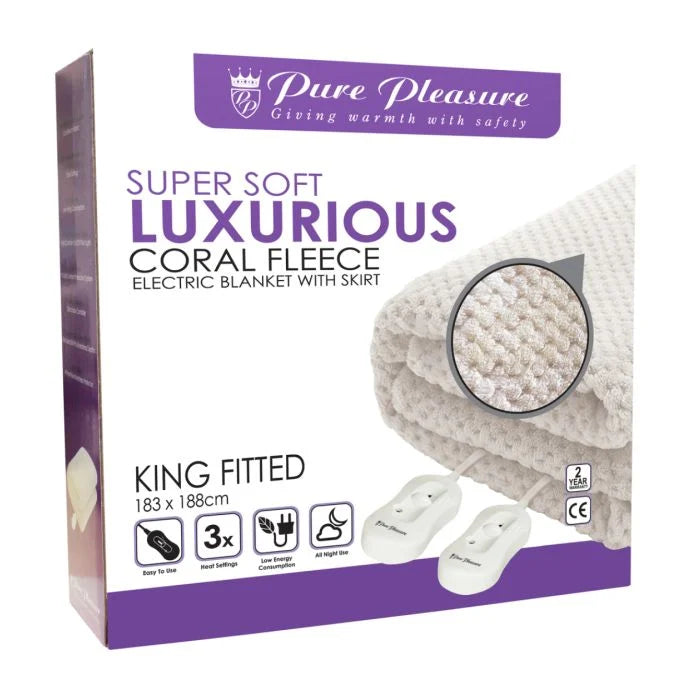 PurePleasure King Coral Fitted Electric Blanket