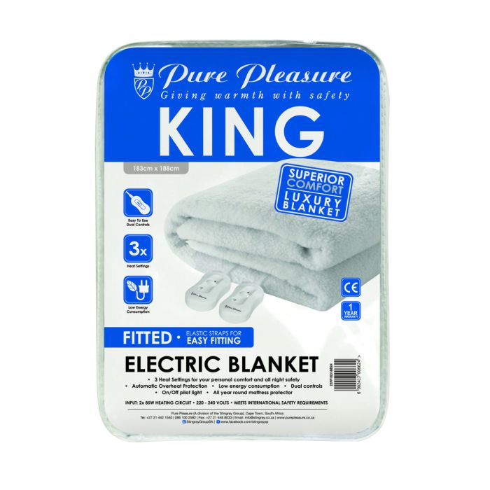 PurePleasure King Sherpa Fitted Electric Blanket
